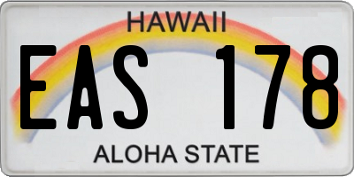 HI license plate EAS178