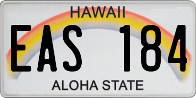 HI license plate EAS184