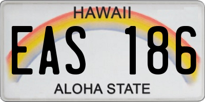 HI license plate EAS186