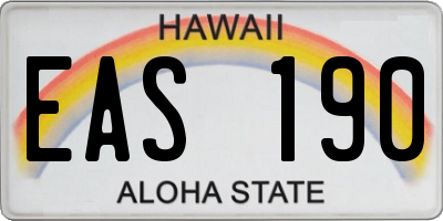 HI license plate EAS190