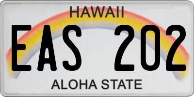 HI license plate EAS202