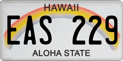 HI license plate EAS229