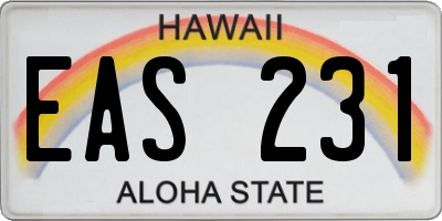 HI license plate EAS231