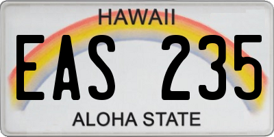 HI license plate EAS235