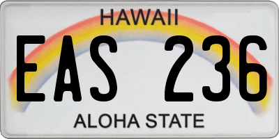 HI license plate EAS236