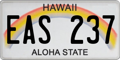 HI license plate EAS237