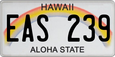 HI license plate EAS239