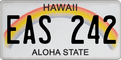 HI license plate EAS242