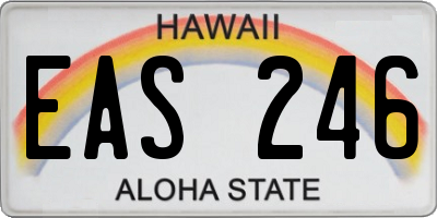 HI license plate EAS246