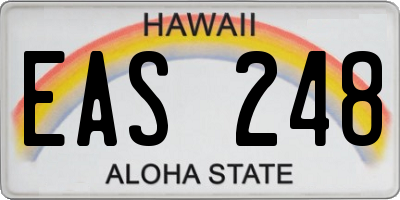 HI license plate EAS248