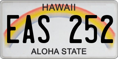 HI license plate EAS252