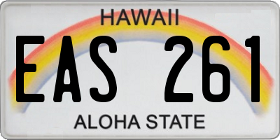 HI license plate EAS261