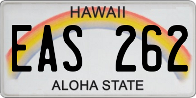 HI license plate EAS262