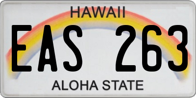 HI license plate EAS263