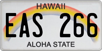 HI license plate EAS266