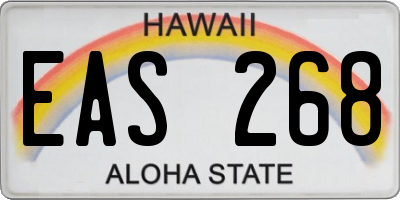 HI license plate EAS268