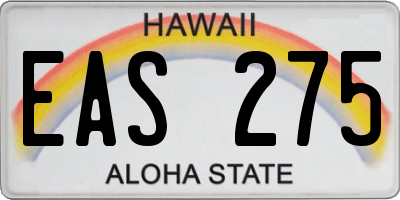 HI license plate EAS275
