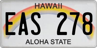 HI license plate EAS278