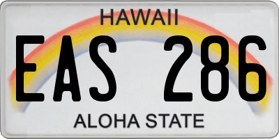 HI license plate EAS286