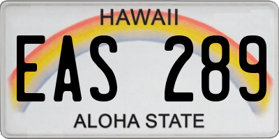 HI license plate EAS289