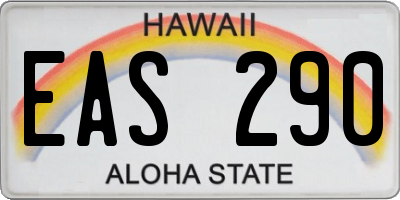 HI license plate EAS290