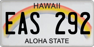 HI license plate EAS292