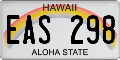 HI license plate EAS298