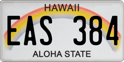 HI license plate EAS384