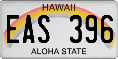 HI license plate EAS396