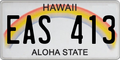 HI license plate EAS413
