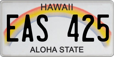 HI license plate EAS425