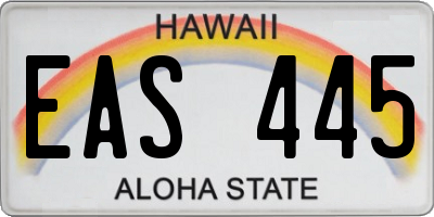 HI license plate EAS445