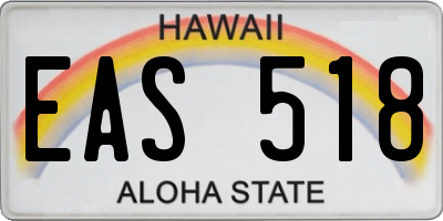 HI license plate EAS518