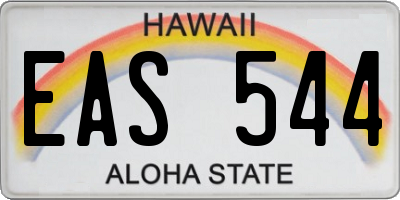 HI license plate EAS544