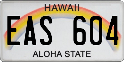 HI license plate EAS604
