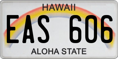 HI license plate EAS606