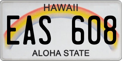 HI license plate EAS608