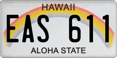 HI license plate EAS611