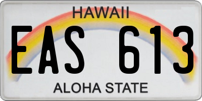 HI license plate EAS613