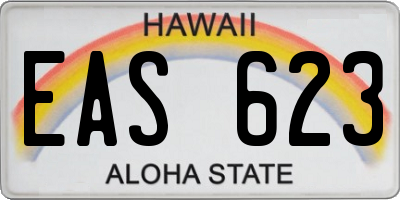 HI license plate EAS623