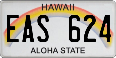 HI license plate EAS624