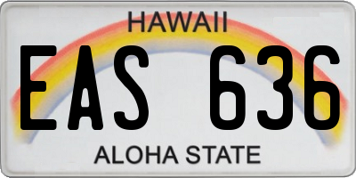 HI license plate EAS636