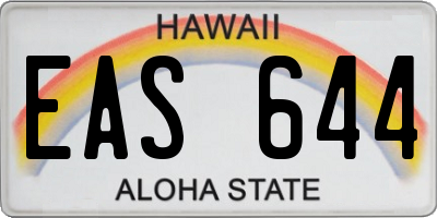 HI license plate EAS644