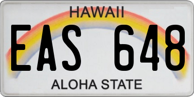 HI license plate EAS648