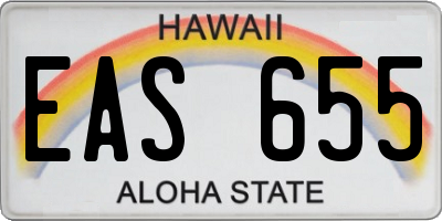 HI license plate EAS655