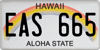 HI license plate EAS665
