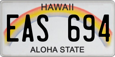 HI license plate EAS694