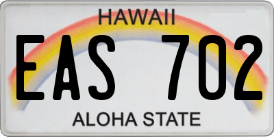 HI license plate EAS702