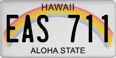 HI license plate EAS711