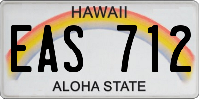 HI license plate EAS712